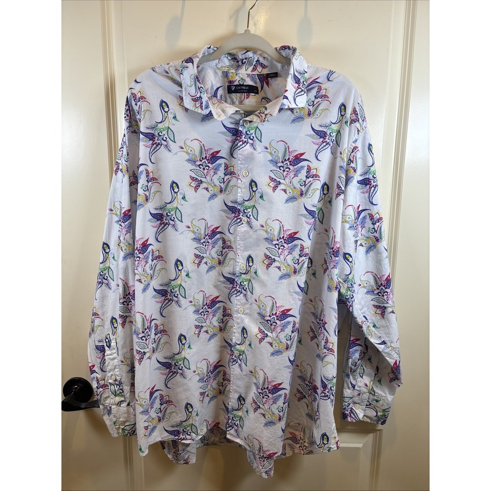 Cremieux Collection Men's Long Sleeve Paisley Colorful Button Up Shirt Size XXL
